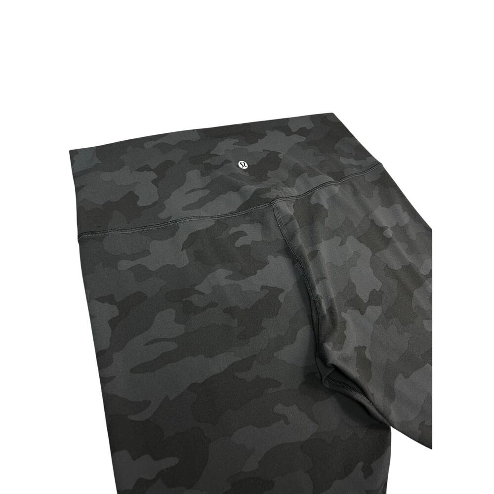 Lululemon Wunder Train Leggings Womens Size 14 Tall Grey Camo Yoga Workout